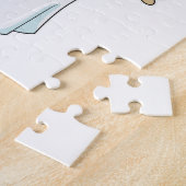 Konijn als bruid met sluier legpuzzel (Zijkant)