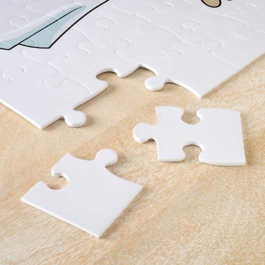 Konijn als bruid met sluier legpuzzel (Zijkant)