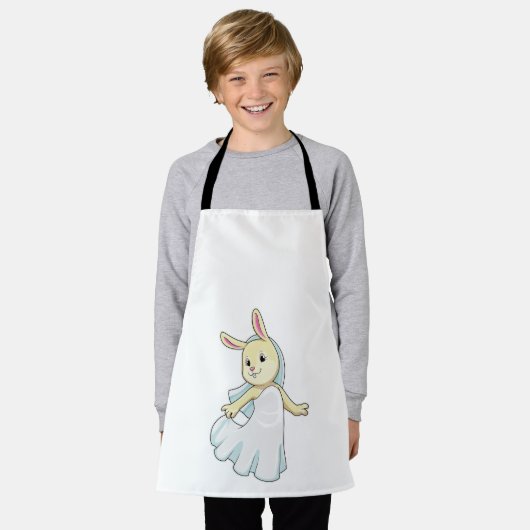 Konijn als bruid met sluier schort (Gedragen)