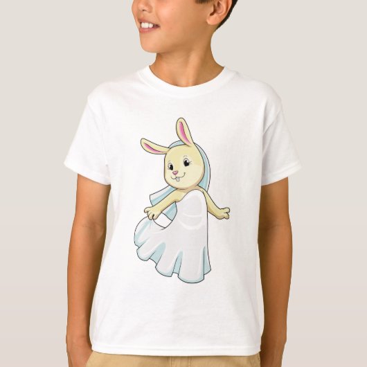 Konijn als bruid met sluier t-shirt (Voorkant)
