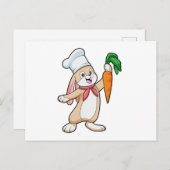 Konijn als Cook met wortel Briefkaart (Voorkant / Achterkant)
