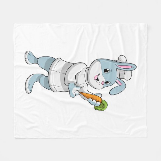 Konijn als Cook met wortel Fleece Deken (Voorkant (Horizontaal))