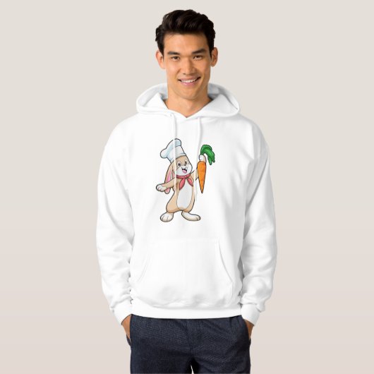 Konijn als Cook met wortel Hoodie (Voorkant volledig)