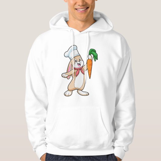 Konijn als Cook met wortel Hoodie (Voorkant)