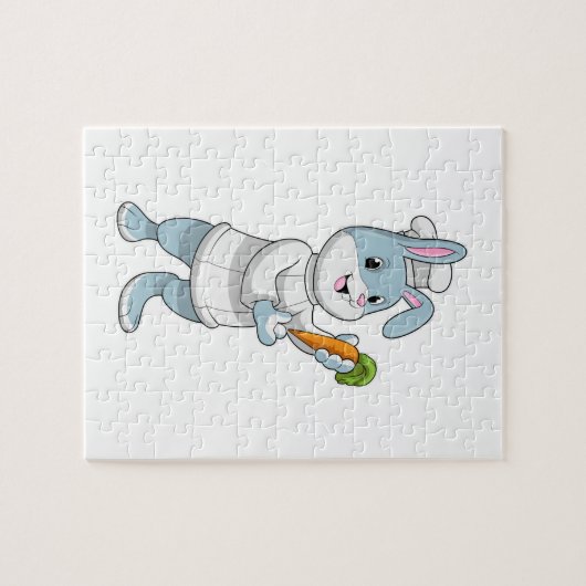 Konijn als Cook met wortel Legpuzzel (Horizontaal)