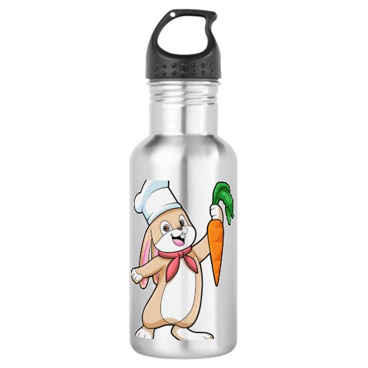 Konijn als Cook met wortel Waterfles (Voorkant)