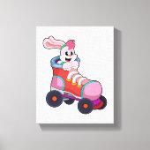 Konijn als gealigneerde Skater met gealigneerde Sc Canvas Afdruk (Voorkant)