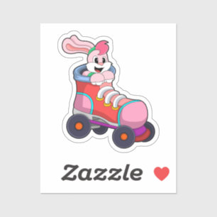 Konijn als gealigneerde Skater met gealigneerde Sc Sticker