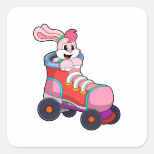 Konijn als gealigneerde Skater met gealigneerde Sc Vierkante Sticker