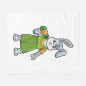 Konijn als haarser met hairdryer fleece deken (Voorkant (Horizontaal))