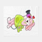 Konijn als haarser met hairdryer fleece deken (Voorkant (Horizontaal))