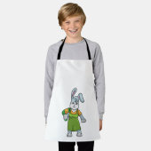 Konijn als haarser met hairdryer schort (Gedragen)