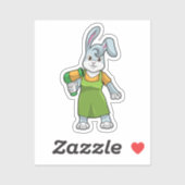 Konijn als haarser met hairdryer sticker (Vel)