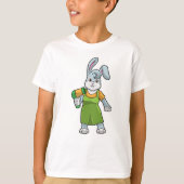 Konijn als haarser met hairdryer t-shirt (Voorkant)