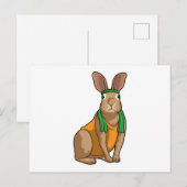Konijn als hardloper met handdoek briefkaart (Voorkant / Achterkant)