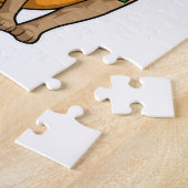 Konijn als hardloper met handdoek legpuzzel (Zijkant)