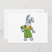 Konijn als kapper met föhn briefkaart (Voorkant / Achterkant)