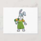 Konijn als kapper met föhn briefkaart (Voorkant)