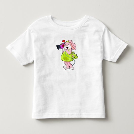 Konijn als kapper met föhn kinder shirts (Voorkant)