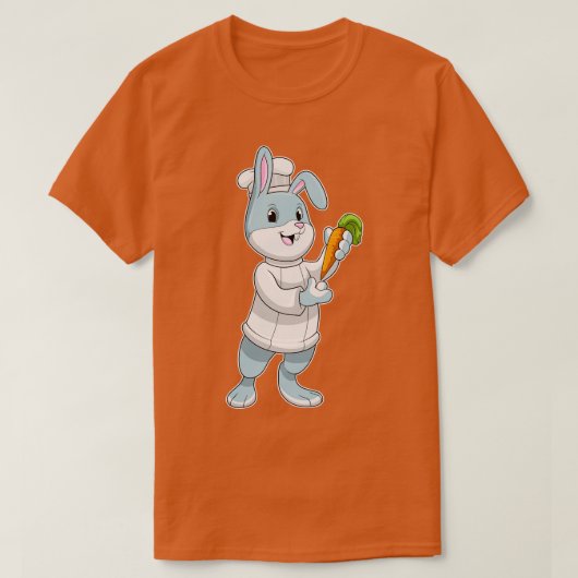 Konijn als kok met rot t-shirt (Design voorkant)