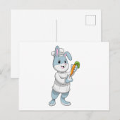 Konijn als kok met wortel briefkaart (Voorkant / Achterkant)