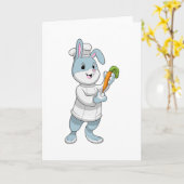 Konijn als kok met wortel kaart (Gele Bloem)