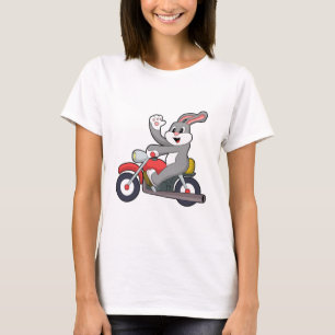 Konijn als motorrijder met motorfiets.PNG T-shirt