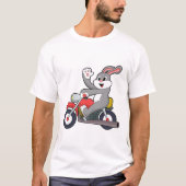 Konijn als motorrijder met motorfiets.PNG T-shirt (Voorkant)