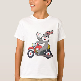 Konijn als motorrijder met motorfiets.PNG T-shirt
