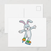 Konijn als schaatser met inline skates briefkaart (Voorkant / Achterkant)