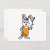 Konijn als schilder met verfkwast briefkaart (Voorkant / Achterkant)