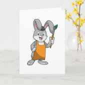 Konijn als schilder met verfkwast kaart (Gele Bloem)