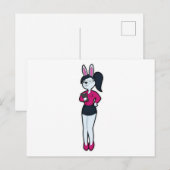 Konijn als secretaris met notitieblok en bril briefkaart (Voorkant / Achterkant)