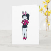 Konijn als secretaris van Notitieblok en bril Kaart (Gele Bloem)