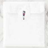 Konijn als secretaris van Notitieblok en bril Ronde Sticker (Tas)