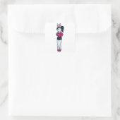 Konijn als secretaris van Notitieblok en bril Vierkante Sticker (Tas)