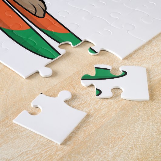 Konijn als skiër legpuzzel (Zijkant)