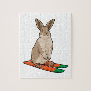 Konijn als skiër legpuzzel