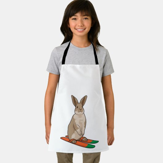 Konijn als skiër schort (Insitu)