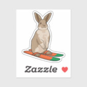 Konijn als skiër sticker (Vel)