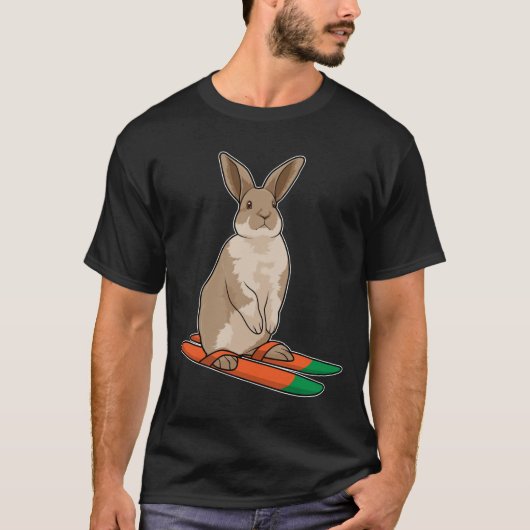 Konijn als skiër t-shirt (Voorkant)