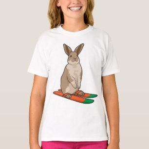 Konijn als skiër t-shirt