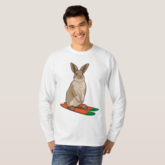 Konijn als skiër t-shirt (Voorkant volledig)