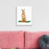 Konijn als Snowboarder met Snowboard Canvas Afdruk (Insitu (Woonkamer))