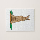 Konijn als Snowboarder met Snowboard Legpuzzel (Horizontaal)