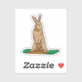 Konijn als Snowboarder met Snowboard Sticker (Vel)