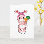 Konijn als speelgoed kaart (Gele Bloem)