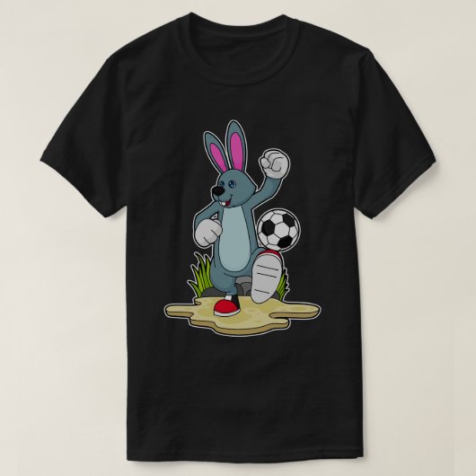 Konijn als speler met Voetbal T-shirt (Design voorkant)