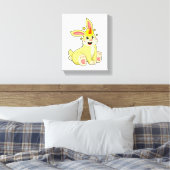 Konijn als Unicorn Canvas Afdruk (Insitu (Slaapkamer))