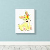 Konijn als Unicorn Canvas Afdruk (Insitu (Houten vloer))